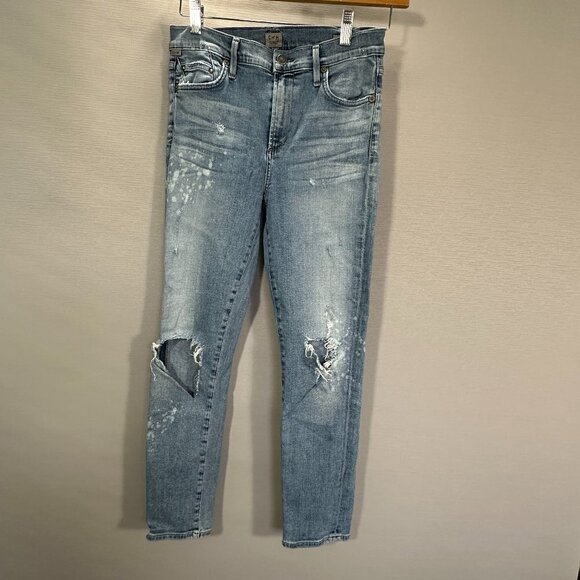 Citizens of Humanity Jeans Womens 28 Rocket Crop High Rise Skinny Distressed - Picture 1 of 16